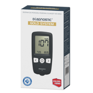 Zestaw do pomiaru poziomu glukozy we krwi - Diagnostic Gold System