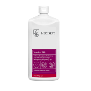 Velodes Silk - profesjonalny płyn do dezynfekcji rąk - 1 Litr, MEDISEPT