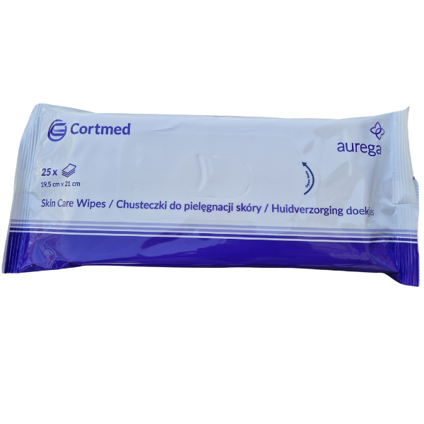 SCW25 Chusteczki do pielęgnacji skóry wokół stomii Aurega Skin Care Wipes 25szt. Cortmed